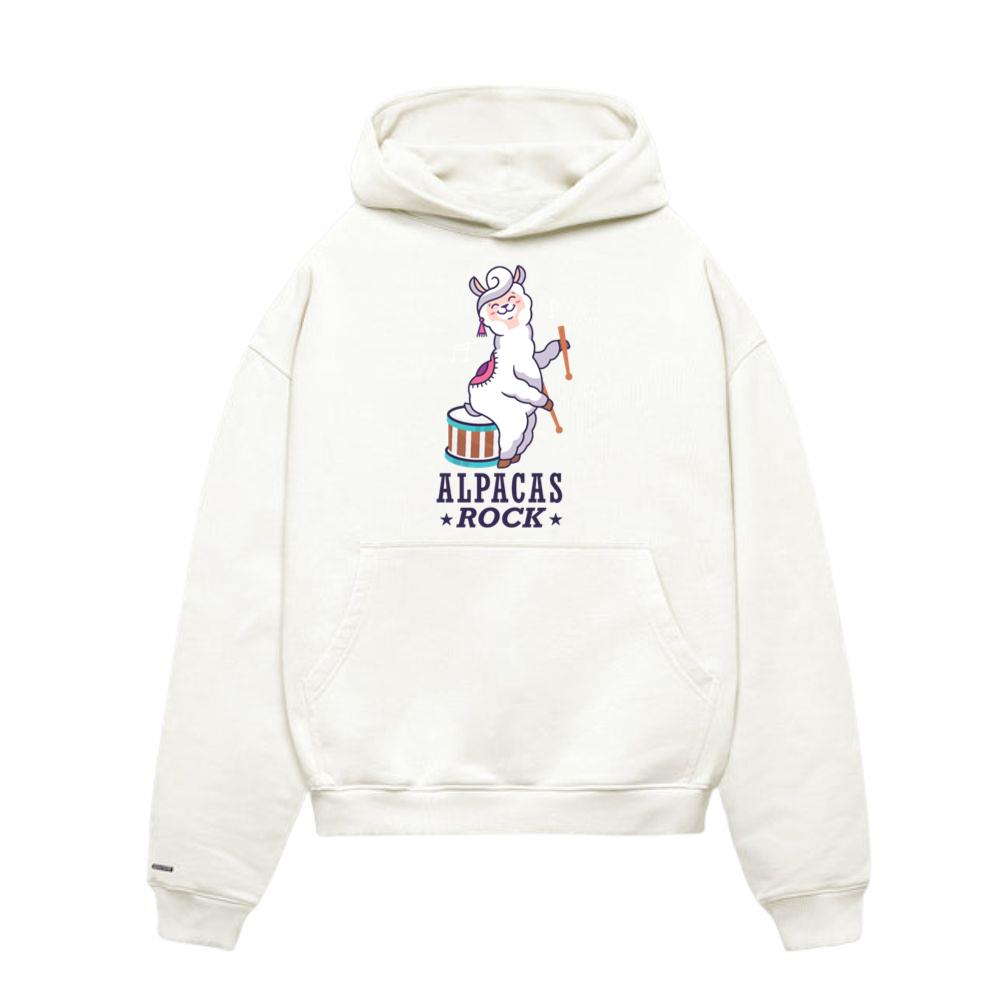 Alpacas Rock Camelid Mammal Animal Drummer Alpaca Hoodie