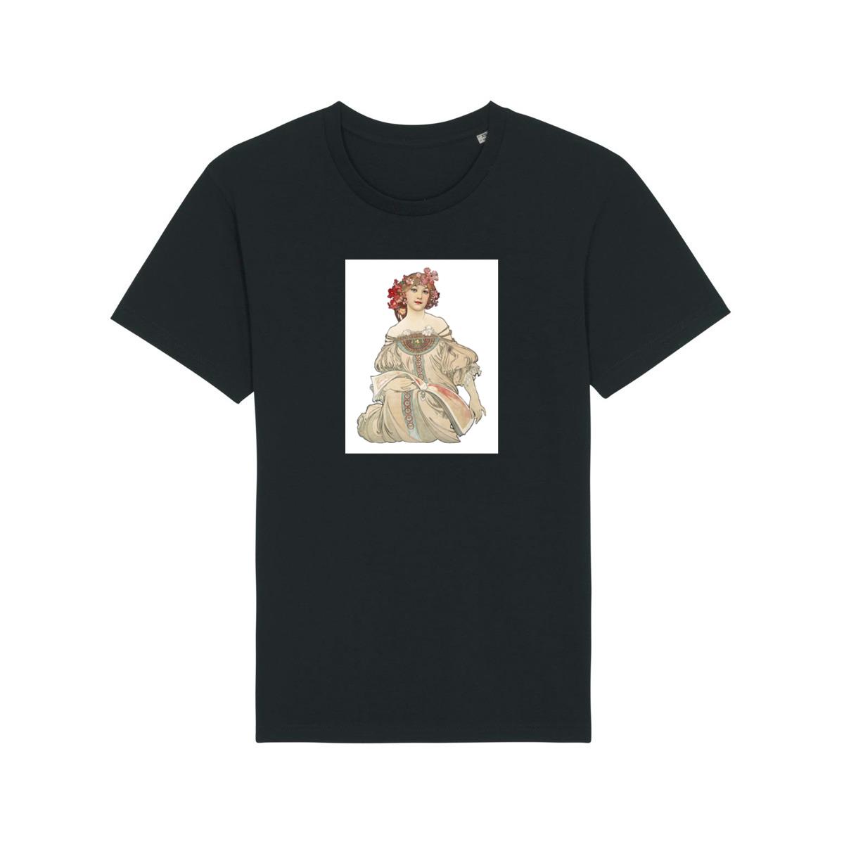 Alphonse Mucha's Art Nouveau Woman with Flowers T-Shirts