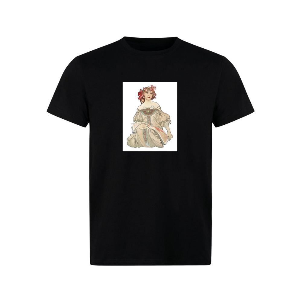 Alphonse Muchas Art Nouveau Woman with Flowers TShirts Muckyknees