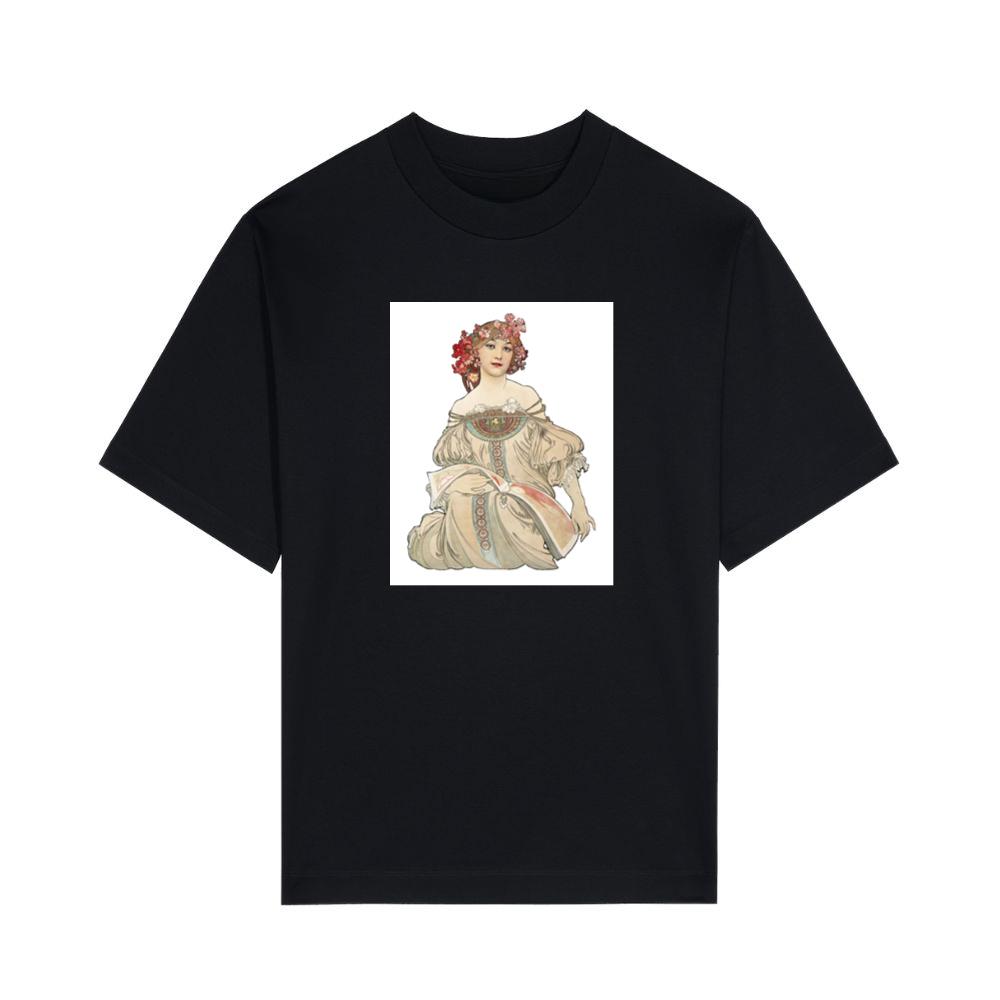Alphonse Mucha's Art Nouveau Woman with Flowers T-Shirts