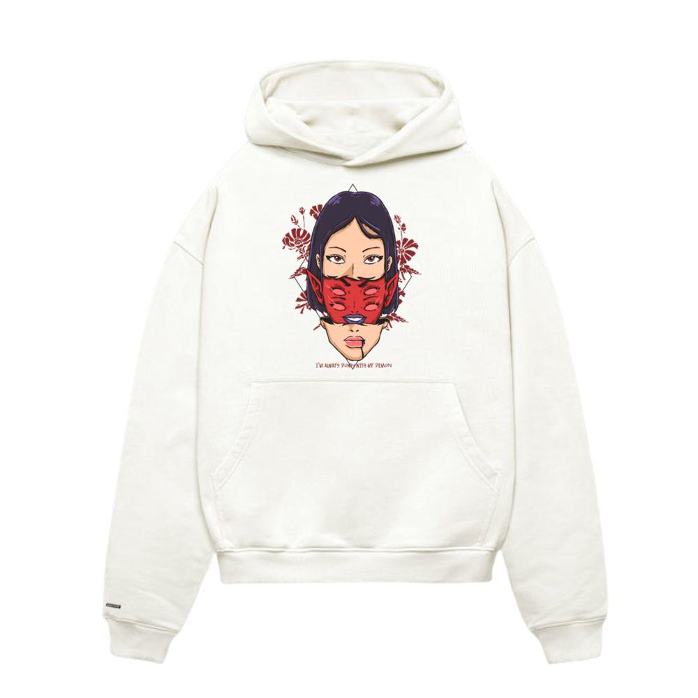 Always Down With My Demon Devil Anime Sata Gothic Hoodie