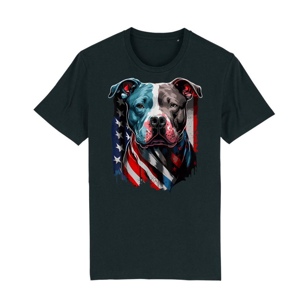 American Pitbull Terrier USA Flag Patriotic Dog T-Shirt
