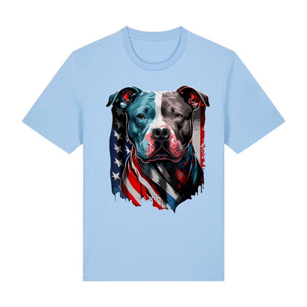 American Pitbull Terrier USA Flag Patriotic Dog T-Shirt