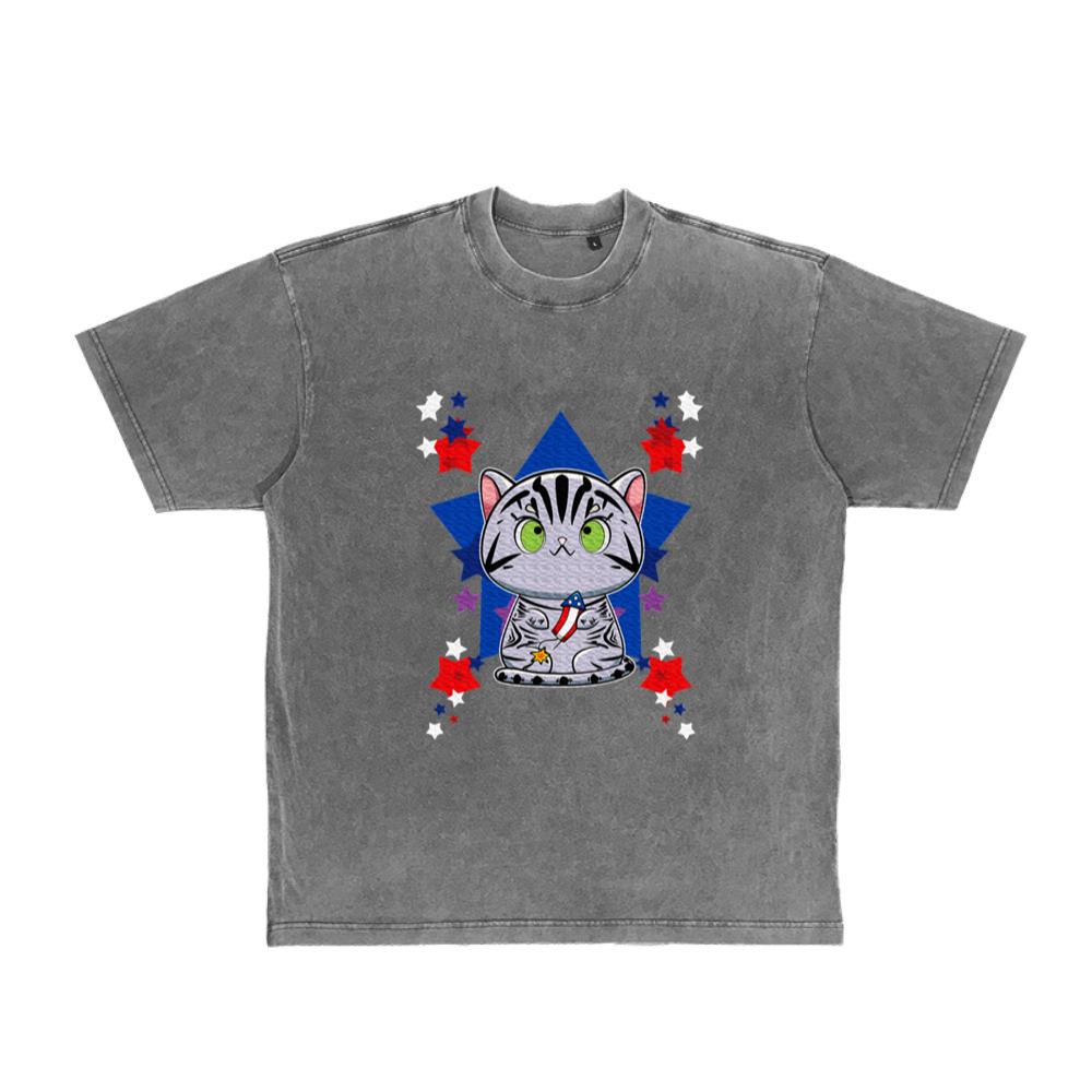 American Shorthair Cat Anime Kitten Firework T-Shirt
