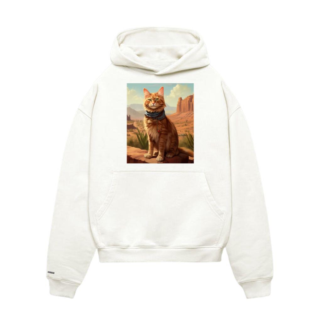 American Western Cowboy Feline Animal Ginger Cat Hoodie