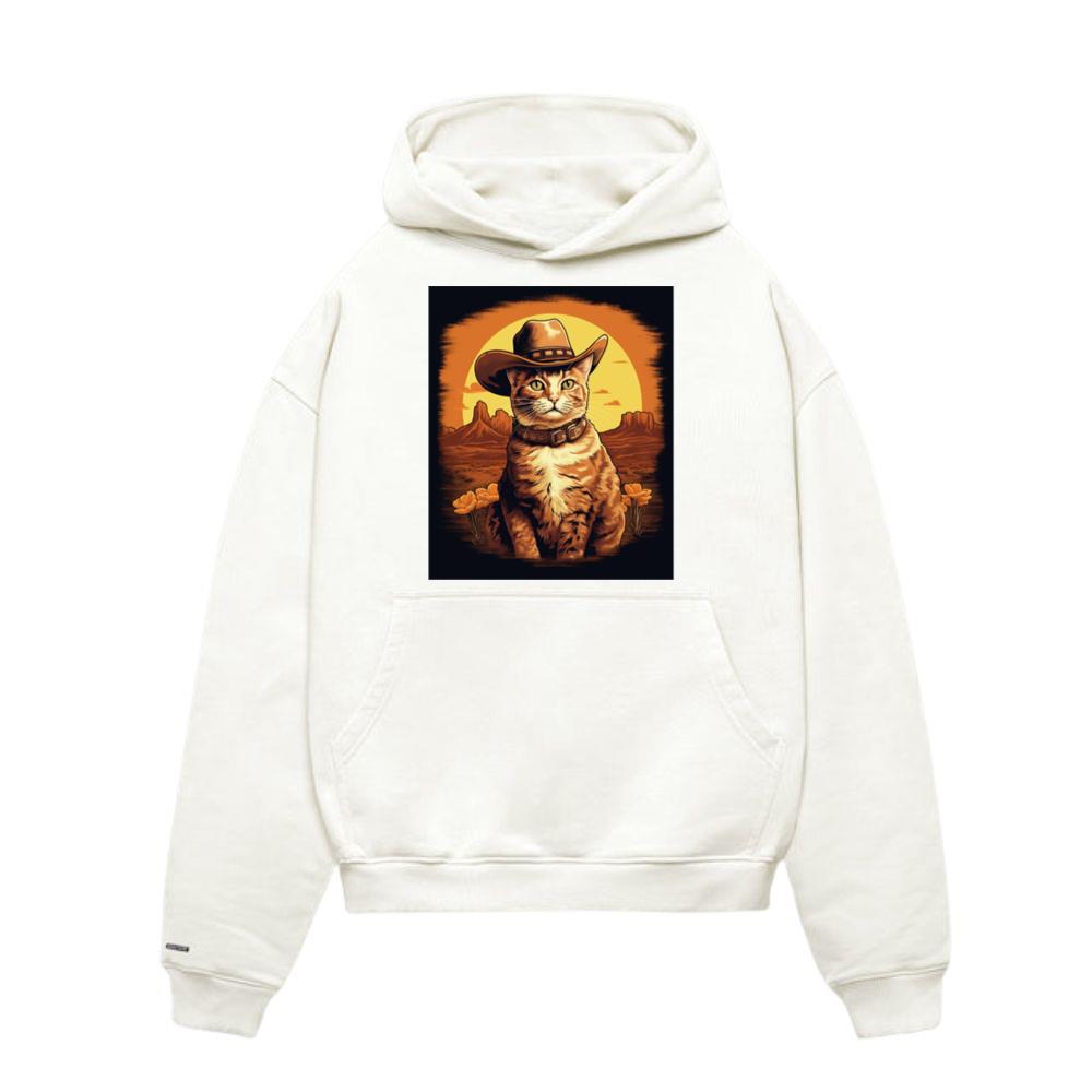 American Western Cowboy Feline Animal Ginger Cat_1 Hoodie