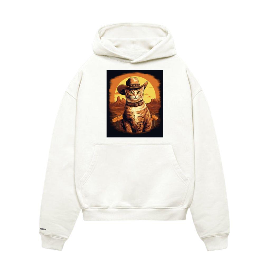 American Western Cowboy Feline Animal Ginger Cat_1 Hoodie