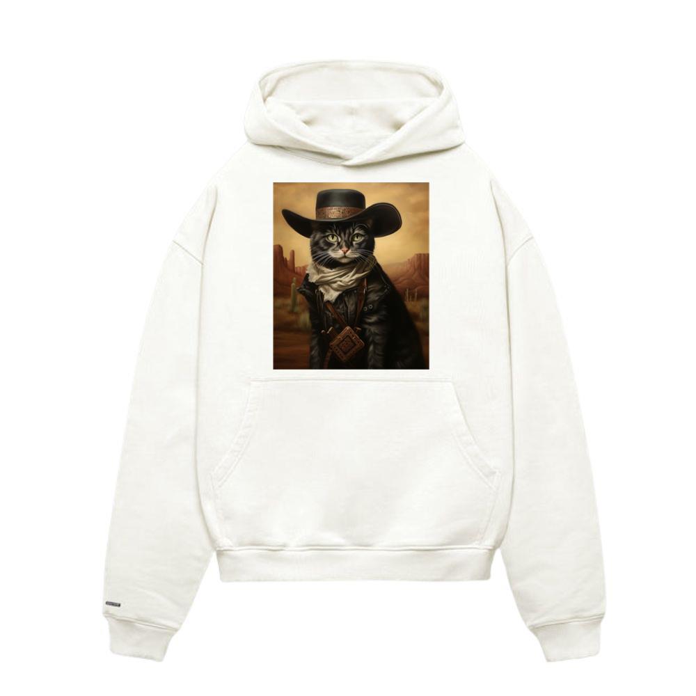 American Western Cowboy Feline Animal Hat Decor Hoodie