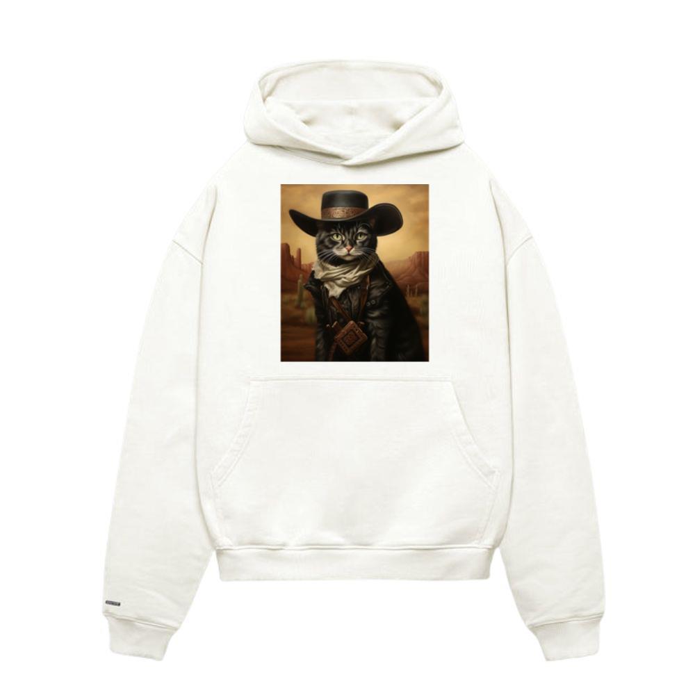 American Western Cowboy Feline Animal Hat Decor Hoodie
