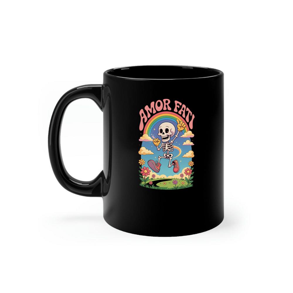 Amor Fati Skeleton Rainbow Artwork for Dreamy and Positive Souls Mug