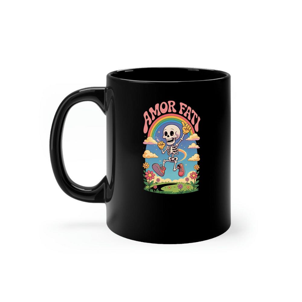 Amor Fati Skeleton Rainbow Artwork for Dreamy and Positive Souls Mug