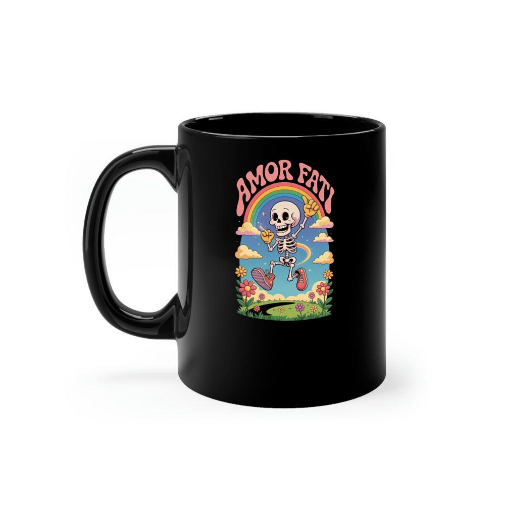 Amor Fati Skeleton Rainbow Artwork for Dreamy and Positive Souls Mug