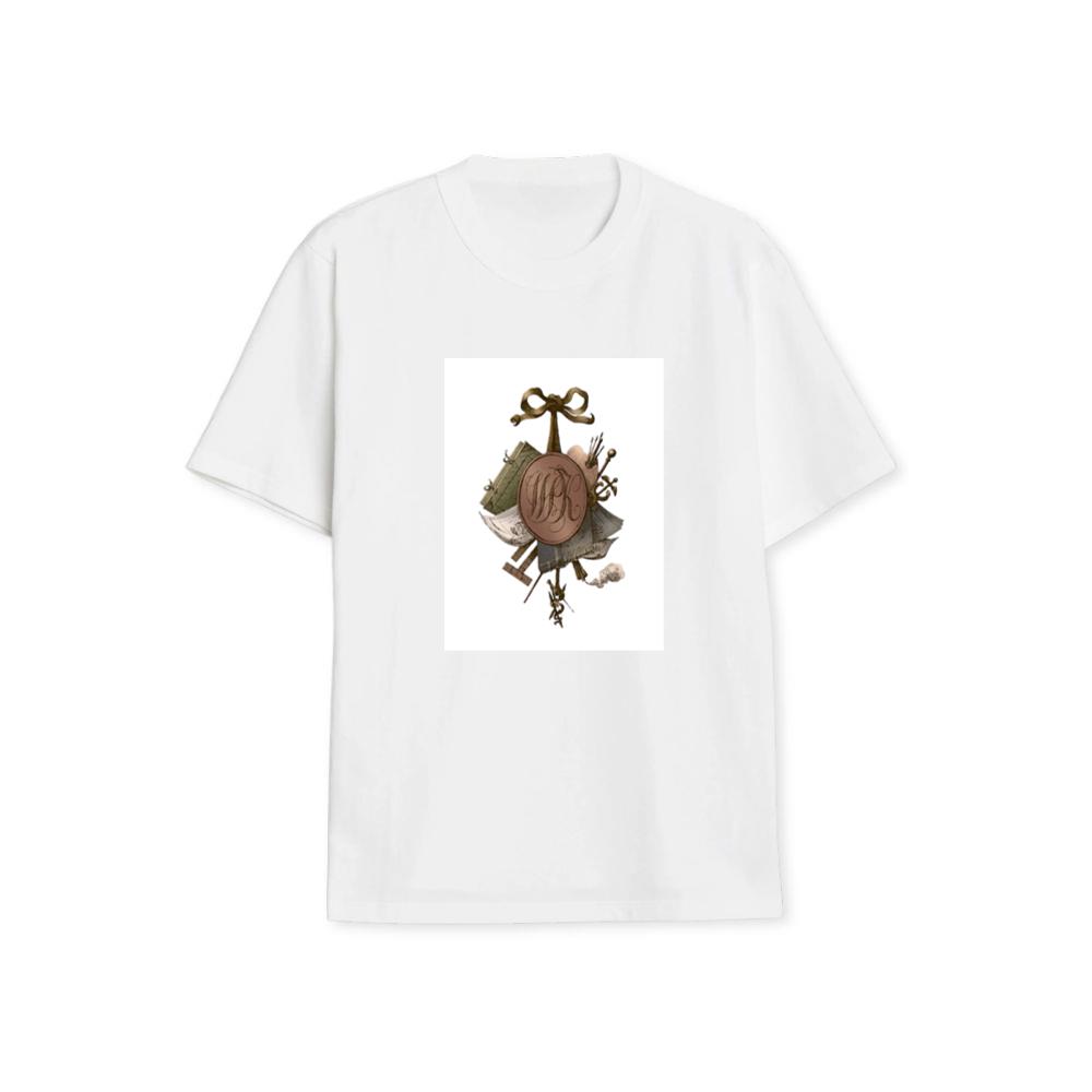 An Antique Illustration with Symbolic Objects and Ribbon T-Shirts