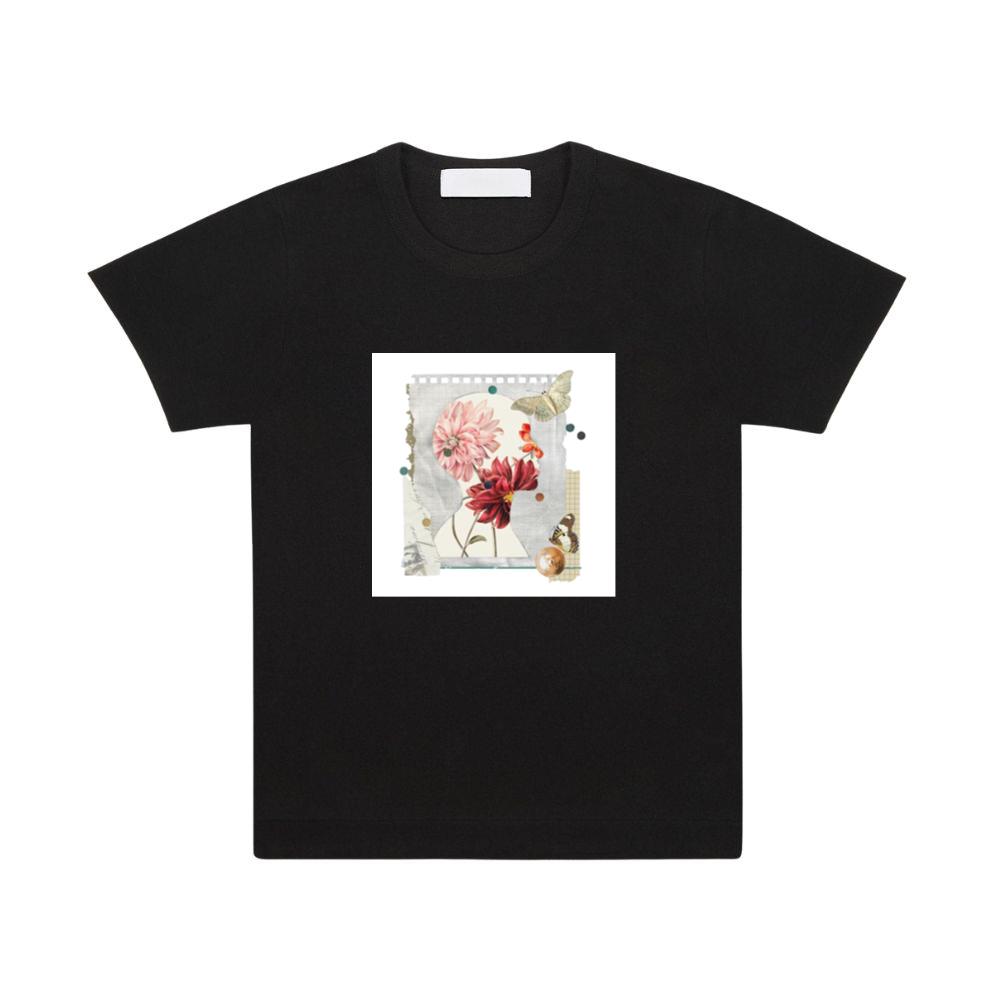 An Artistic Montage of a Silhouette Head with Blooming Flowers and Butterflies T-Shirts