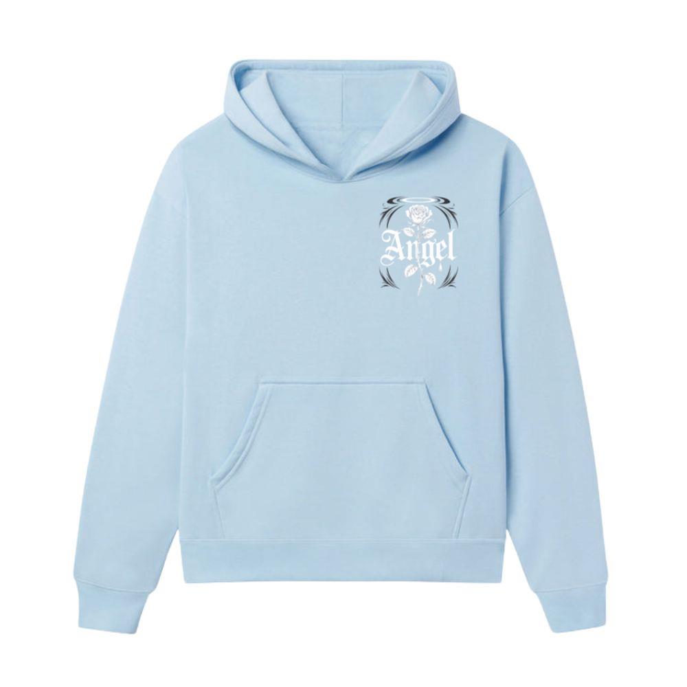 Angel Rose Floral Gothic Typography Design Hoodie