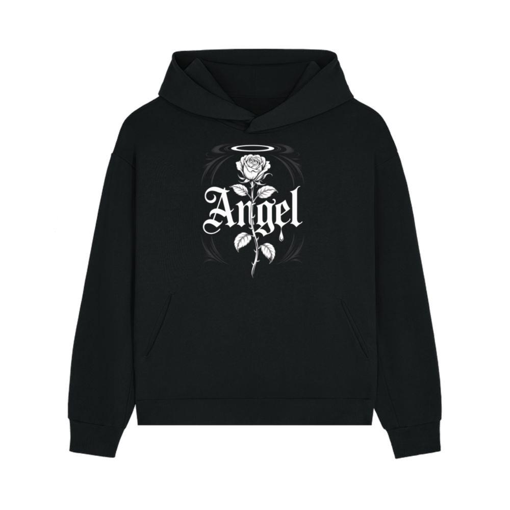 Angel Rose Floral Gothic Typography Design Hoodies
