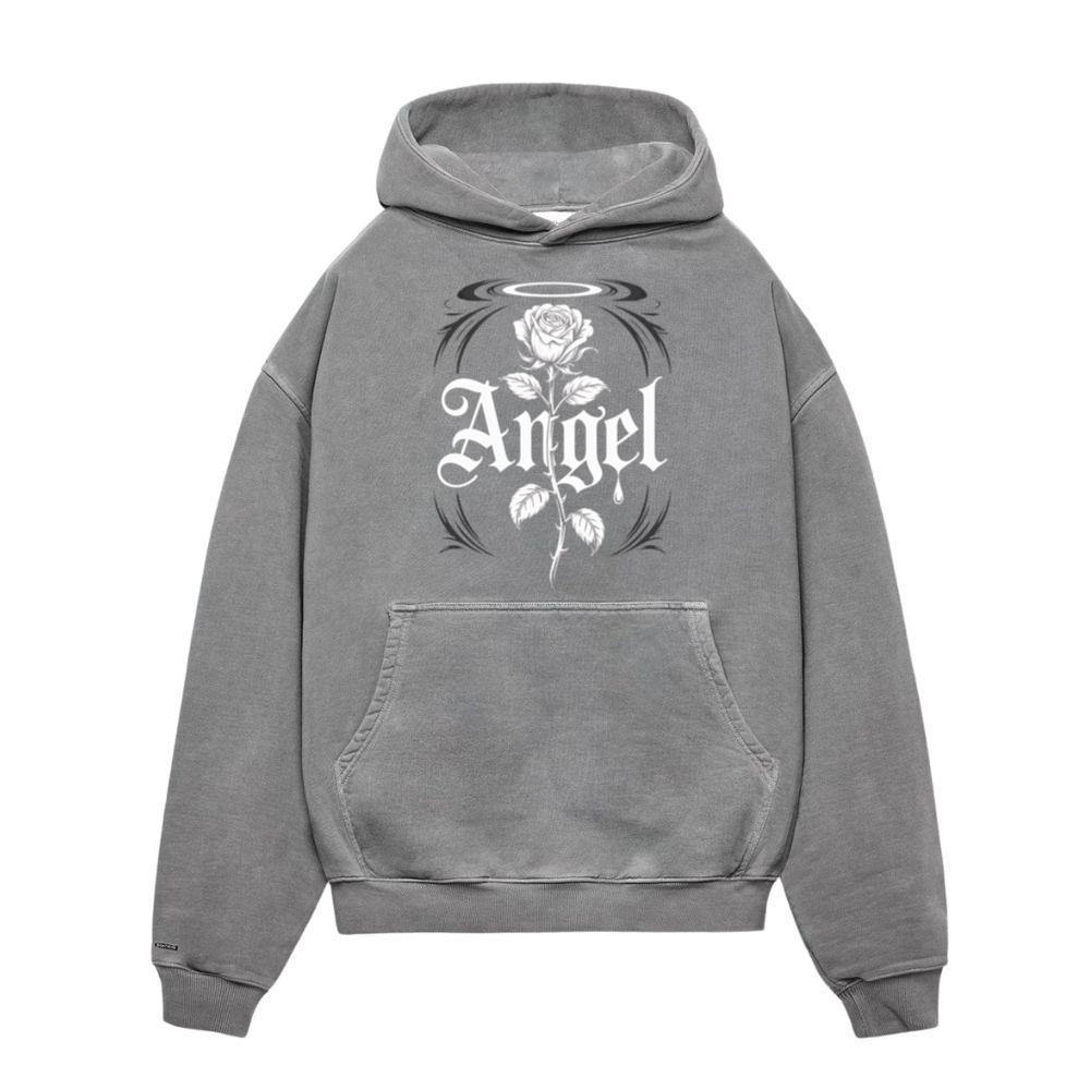 Angel Rose Floral Gothic Typography Design Hoodies