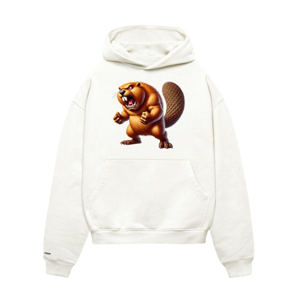 Angry Beaver_ Fierce and Strong Animal Fighter Hoodie