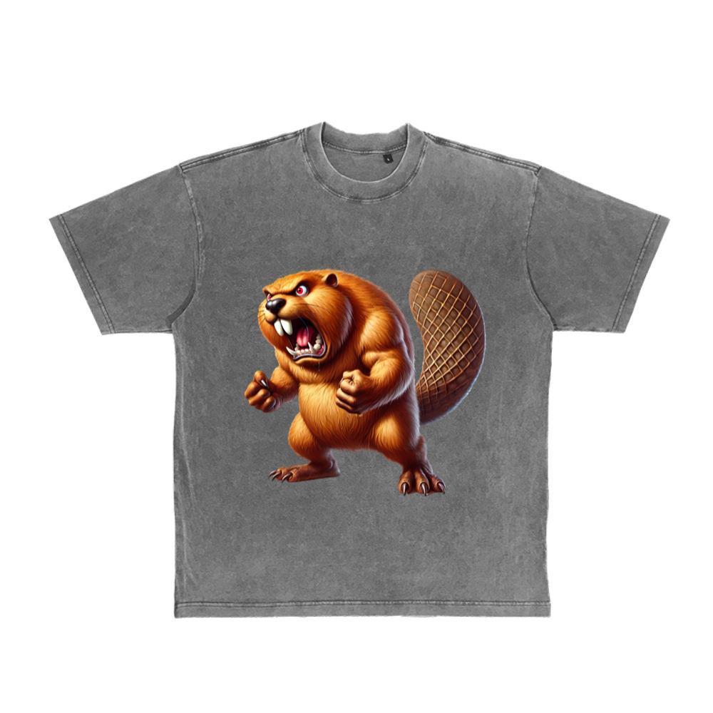 Angry Beaver_ Fierce and Strong Animal Fighter T-Shirt