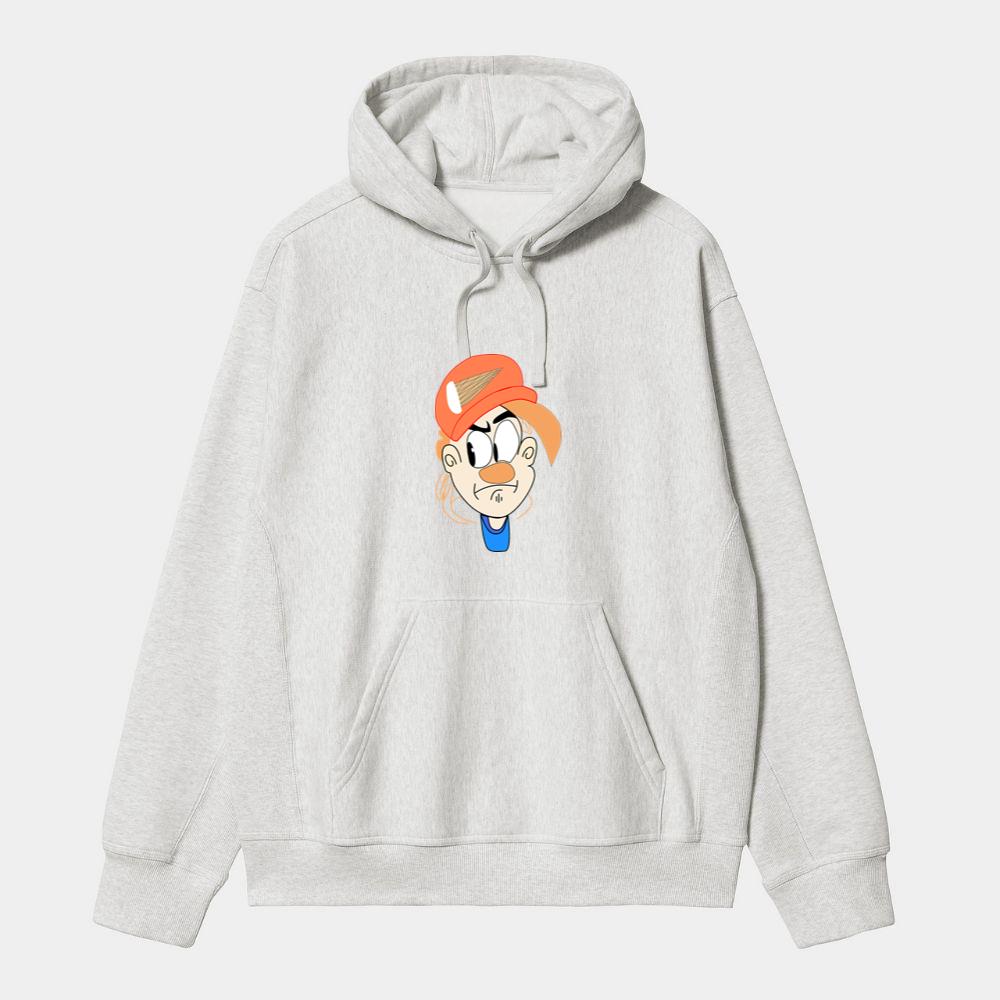 Angry Boy Wearing Orange Cap Hoodie