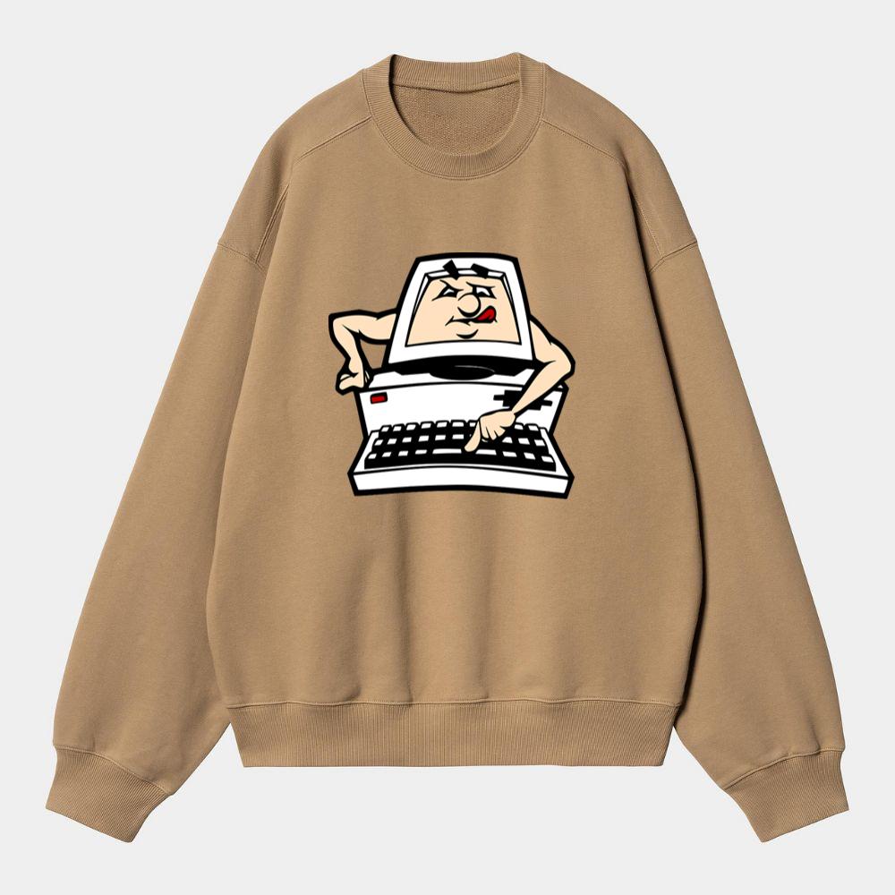Angry Cartoon Computer Typing Fast Sweatshirt