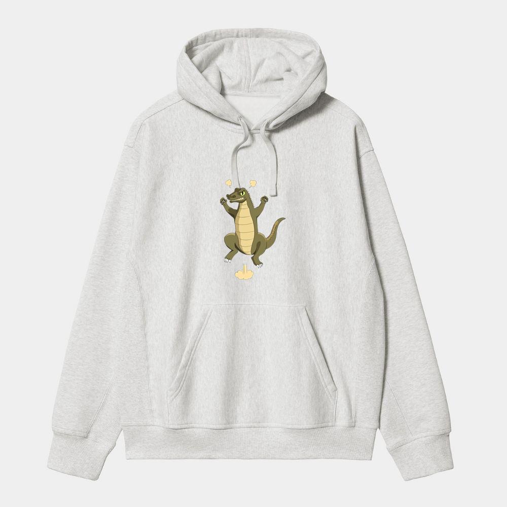 Angry Cartoon Jumping Alligator Hoodie