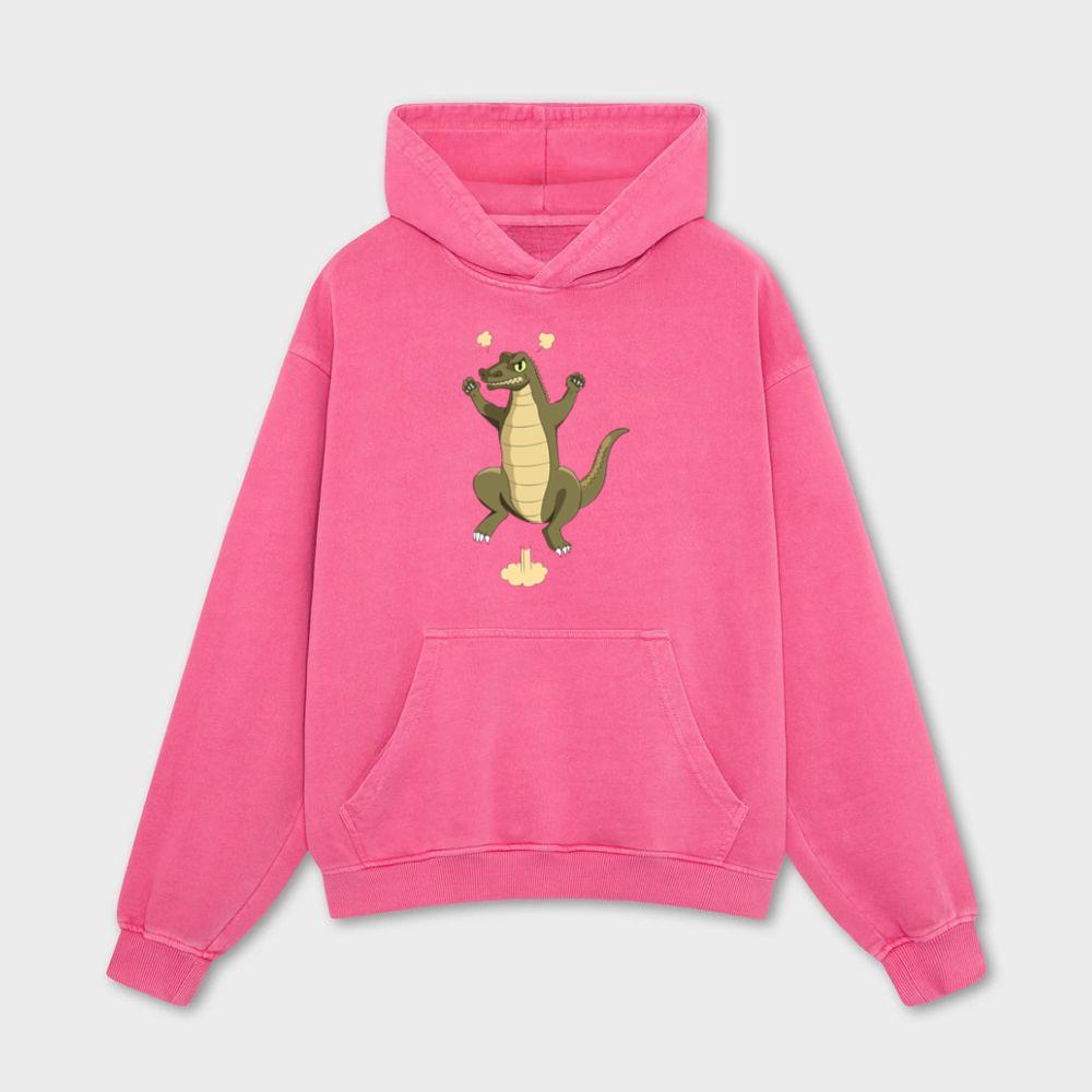 Angry Cartoon Jumping Alligator Hoodies