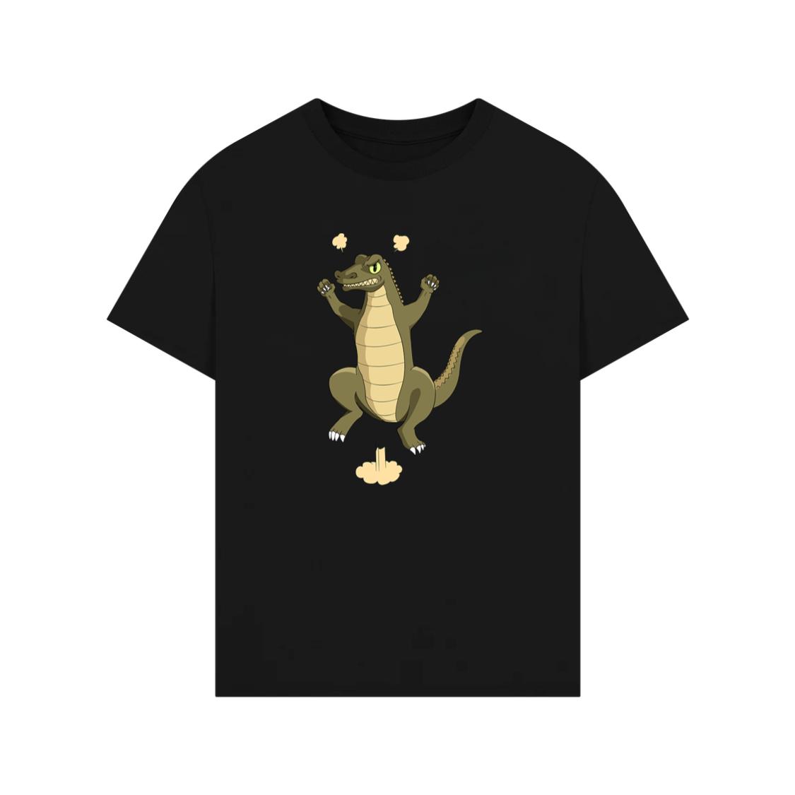 Angry Cartoon Jumping Alligator T-Shirt
