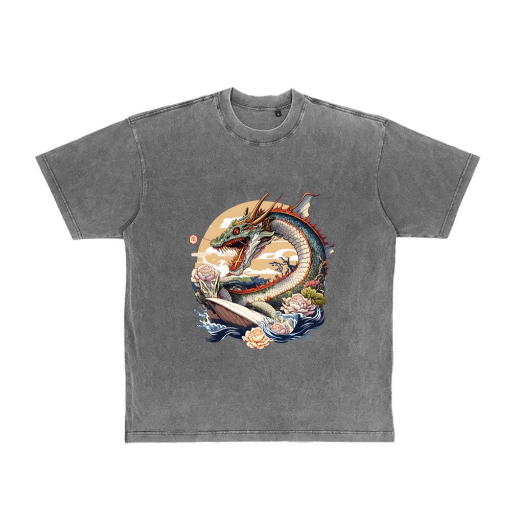Angry Dragon Retro Anime & Fantasy Lover Japanese T-Shirt