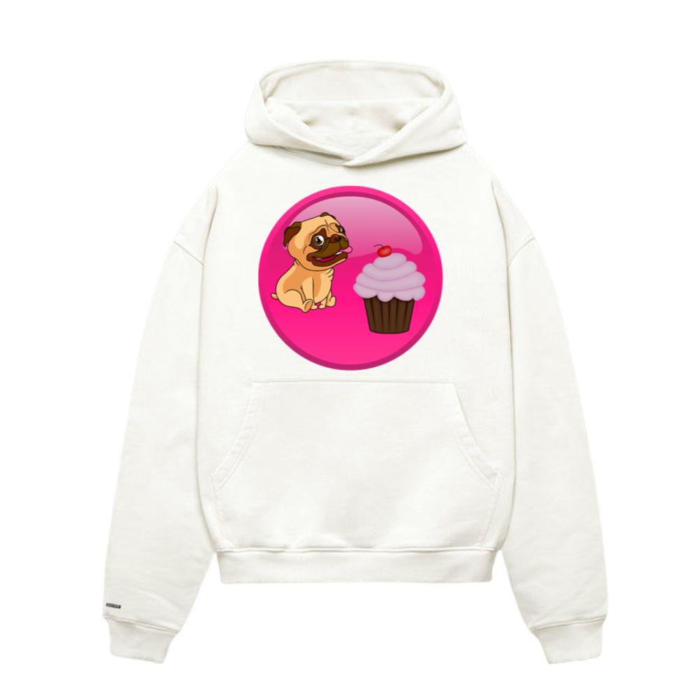 animal anime cartoon dog cupcake cherry ice-cream Hoodie