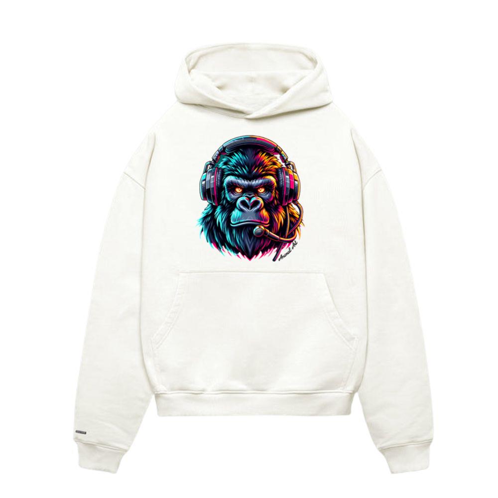 Animal Art Gorilla with Headphone Hoodie