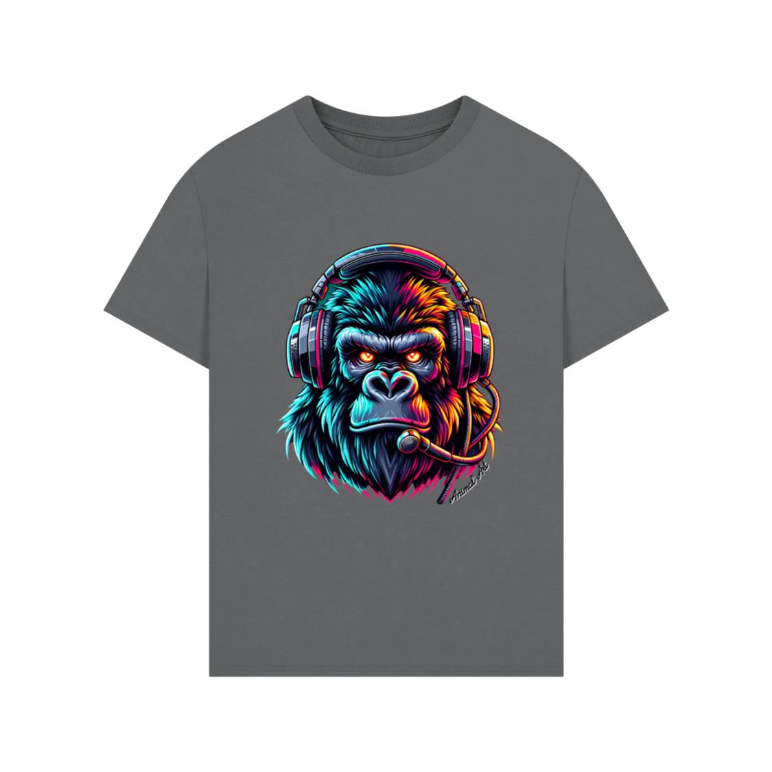 Animal Art Gorilla with Headphone T-Shirt