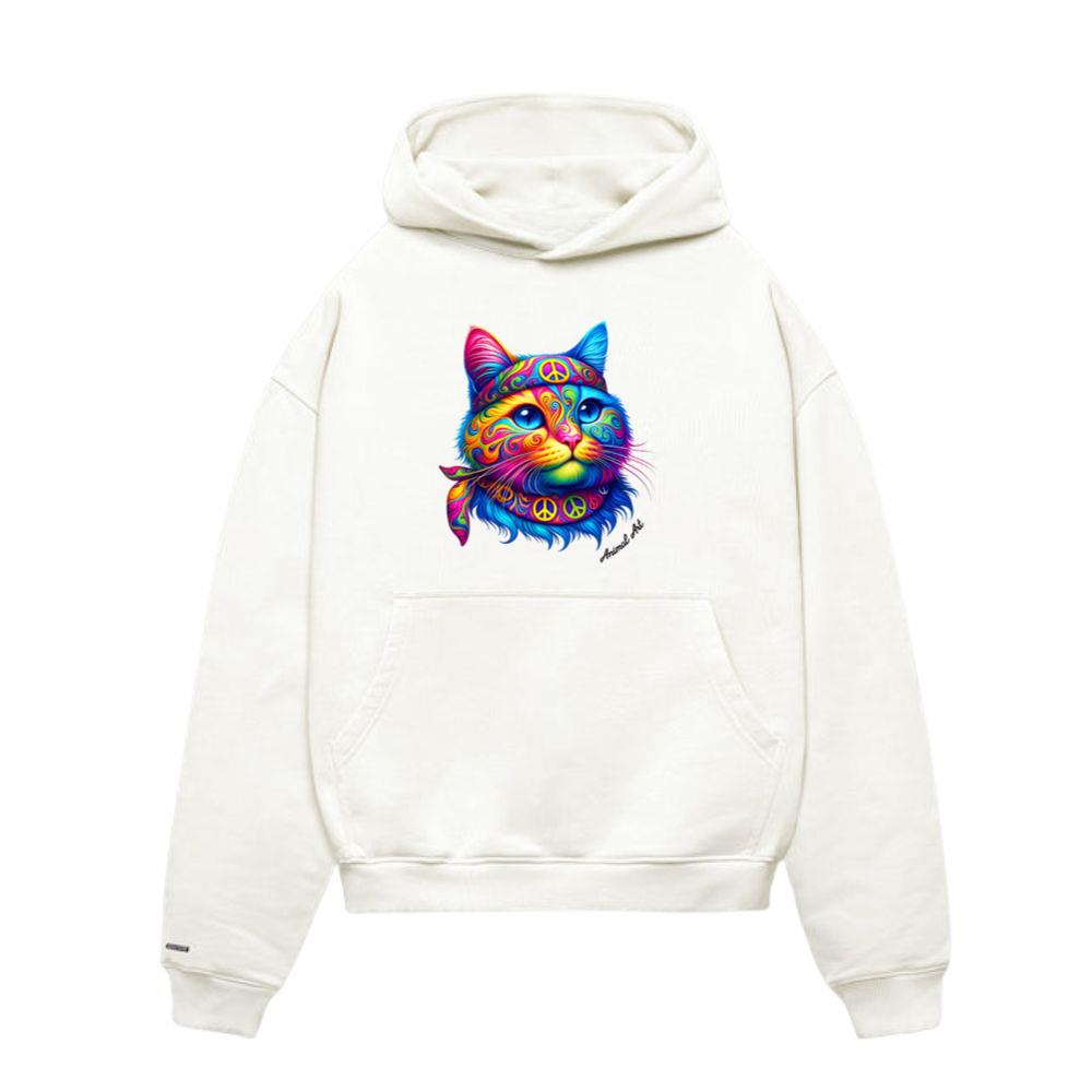 Animal Art Hippi cat Hoodie