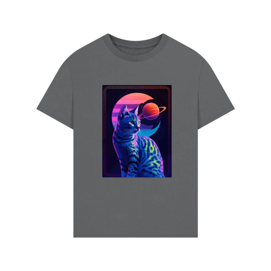 Animal Art Planet Fantasy Artwork Cat in Space T-Shirt