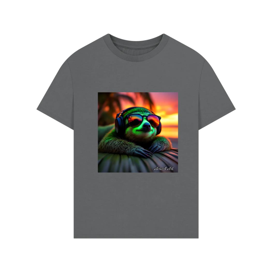 Animal ArtNeon Sloth with sunglasses T-Shirt