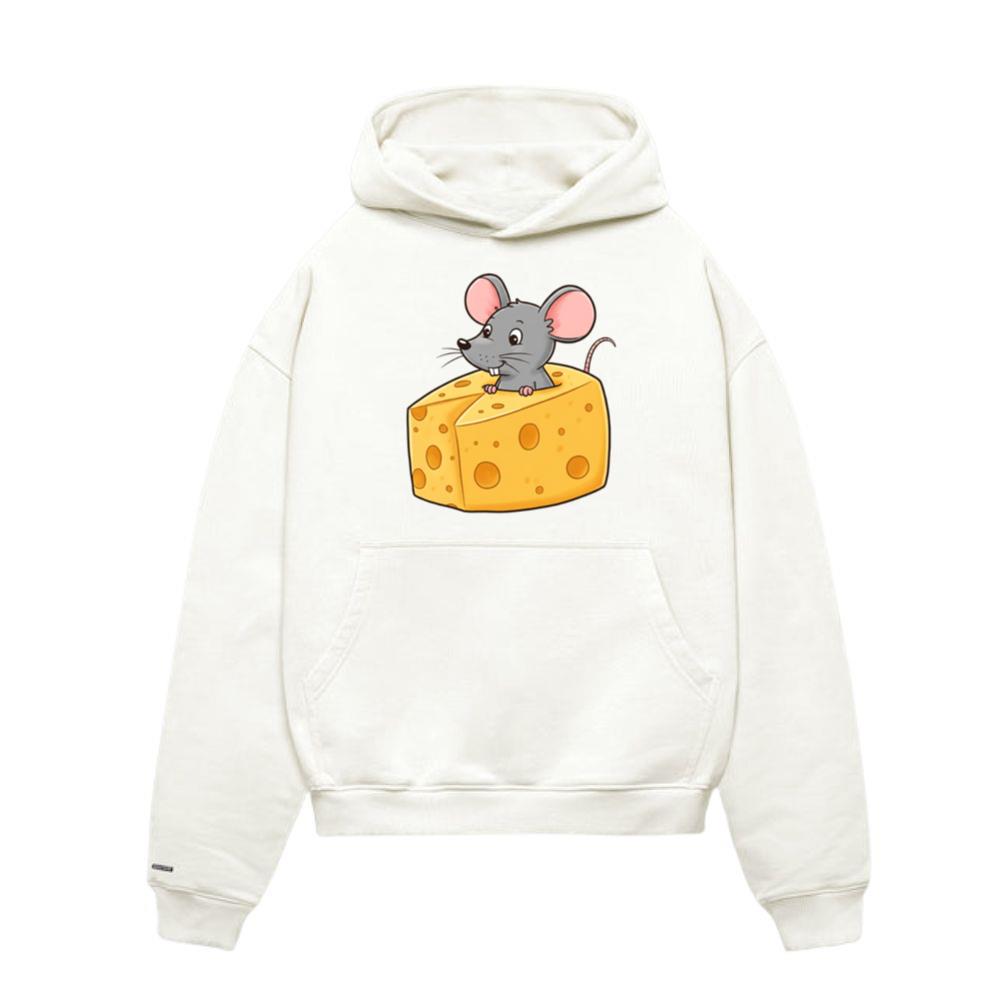 Animal cartoon mouse with cheese Hoodie