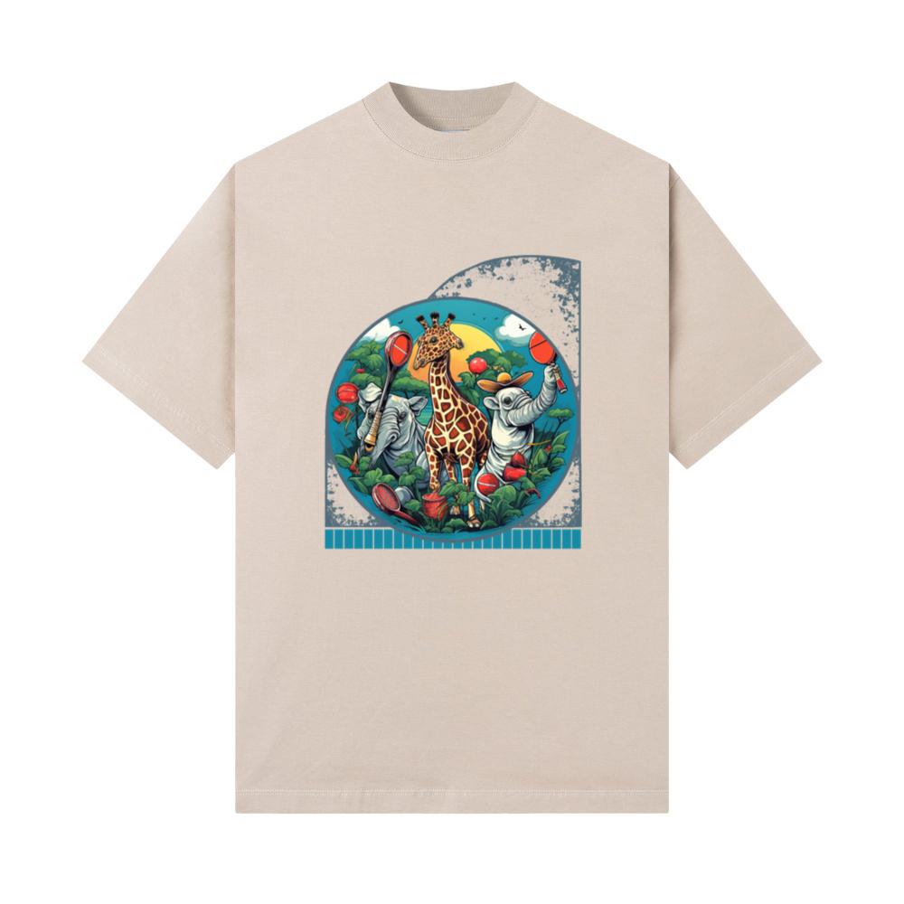 Animal Characters Playing Pickleball Cute Zoo T-Shirts