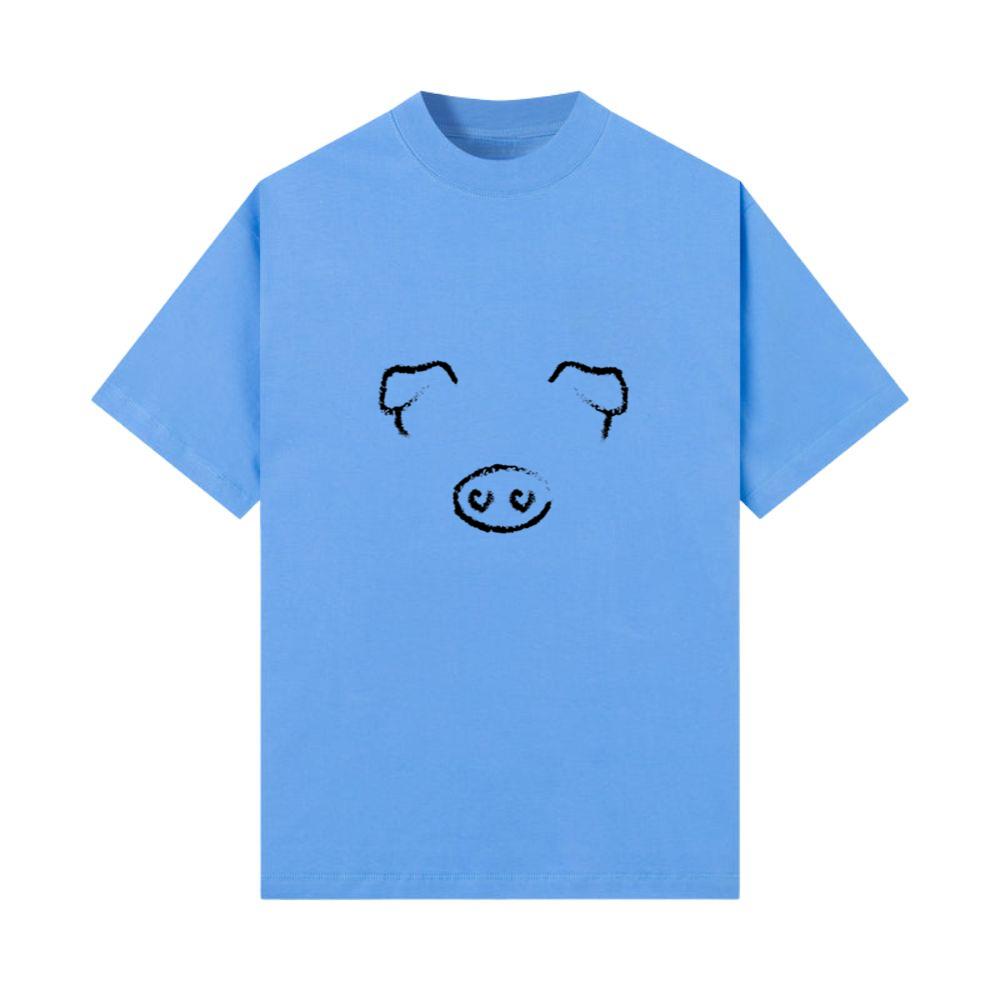 ANIMAL FACE PIG BLACK T-Shirt