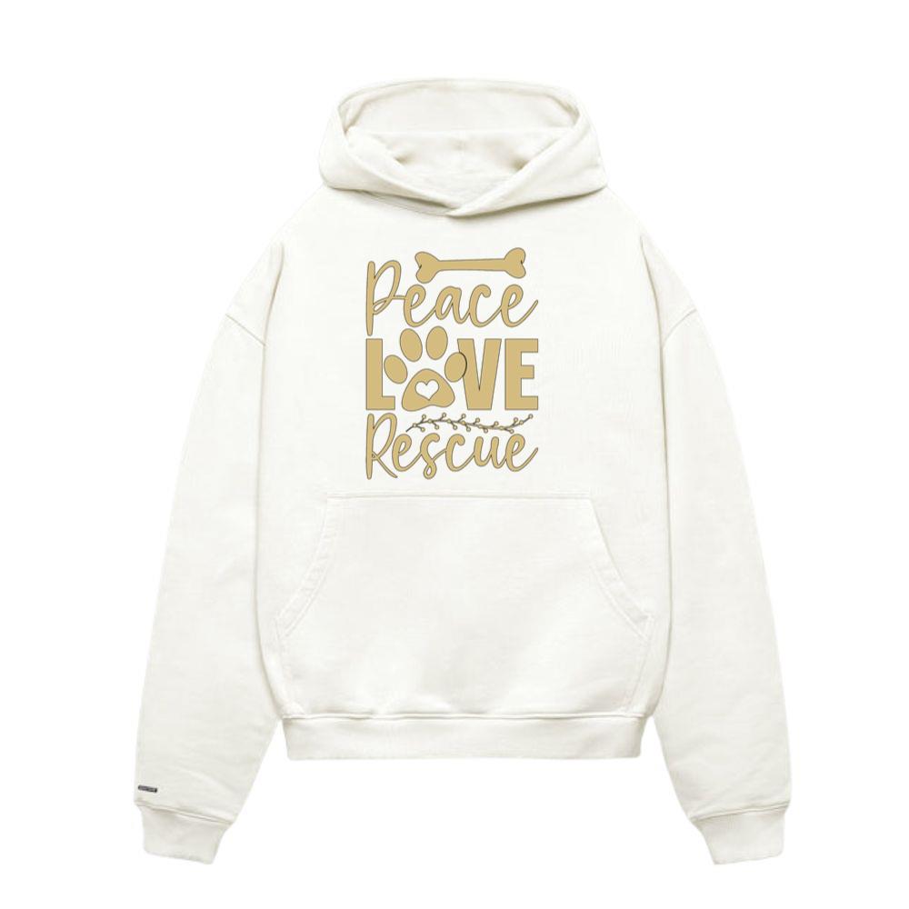 Animal Rescue Peace Love Adoption Animal Rescuer Hoodie
