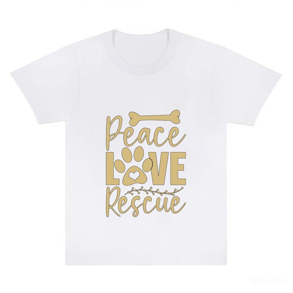 Animal Rescue Peace Love Adoption Animal Rescuer T-Shirt