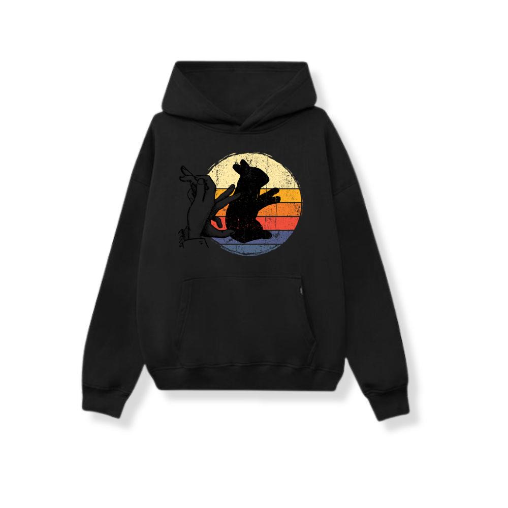 Animal Shadows rabbit Hoodies