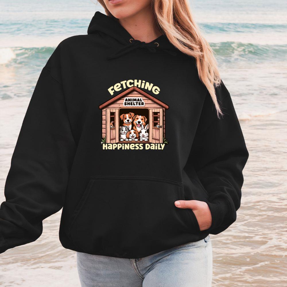 Animal Shelter Fetching Happiness Daily Dog Lover Hoodie