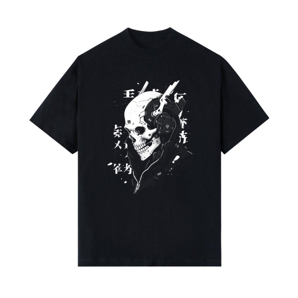 Anime Manga Skull Cyberpunk Aesthetic Techwear Harajuku T-Shirt