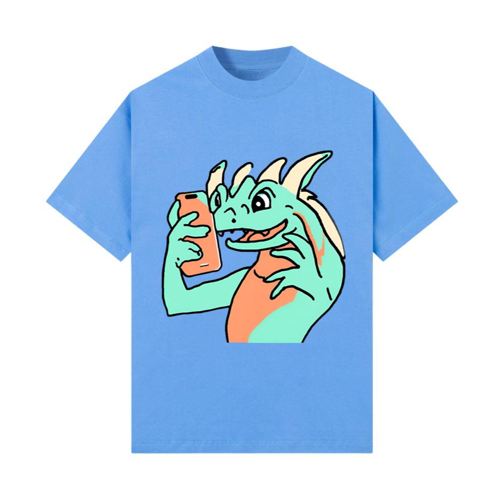 AnimeStyle Dragon Taking a Selfie Fun and Quirk TShirts Shirtcount