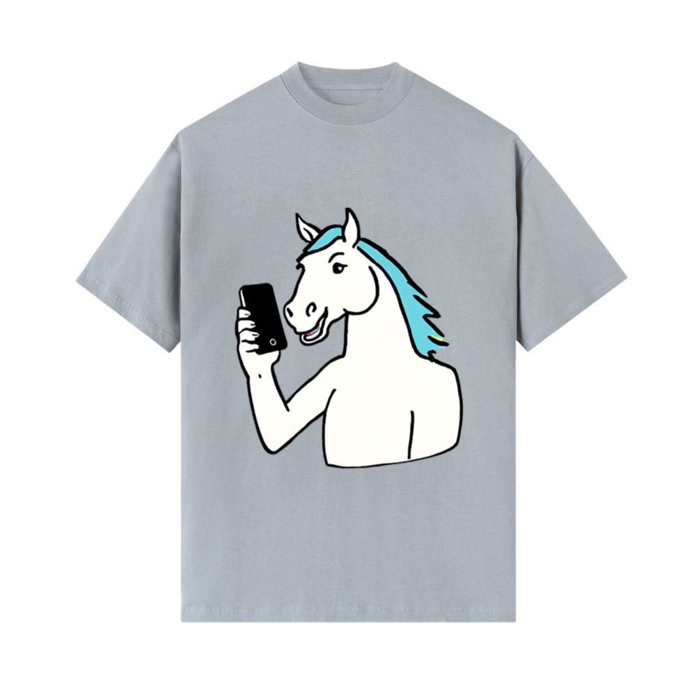 AnimeStyle Horse with Smartphone TShirts Shirtcount