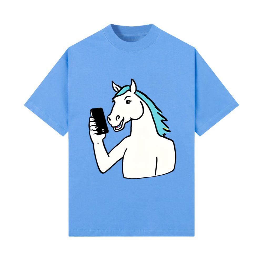 AnimeStyle Horse with Smartphone TShirts Shirtcount