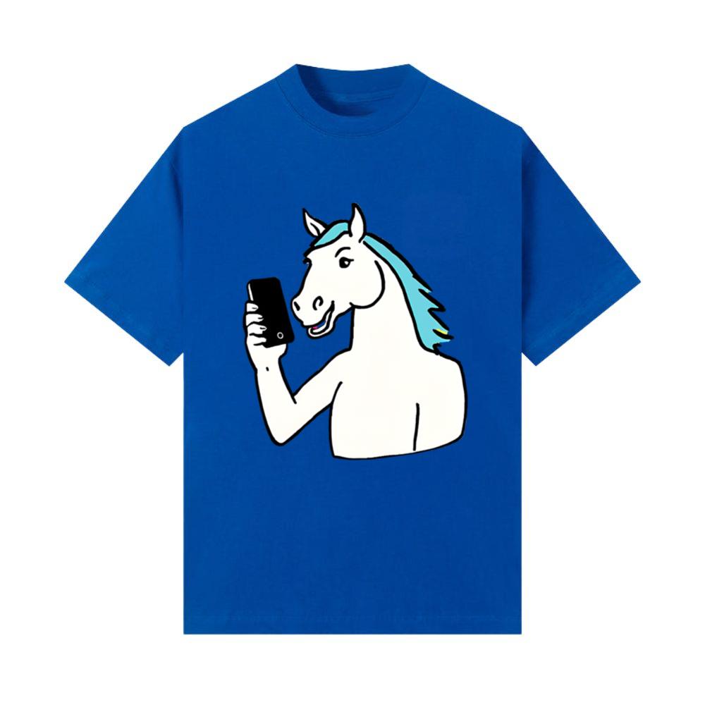 AnimeStyle Horse with Smartphone TShirts Shirtcount
