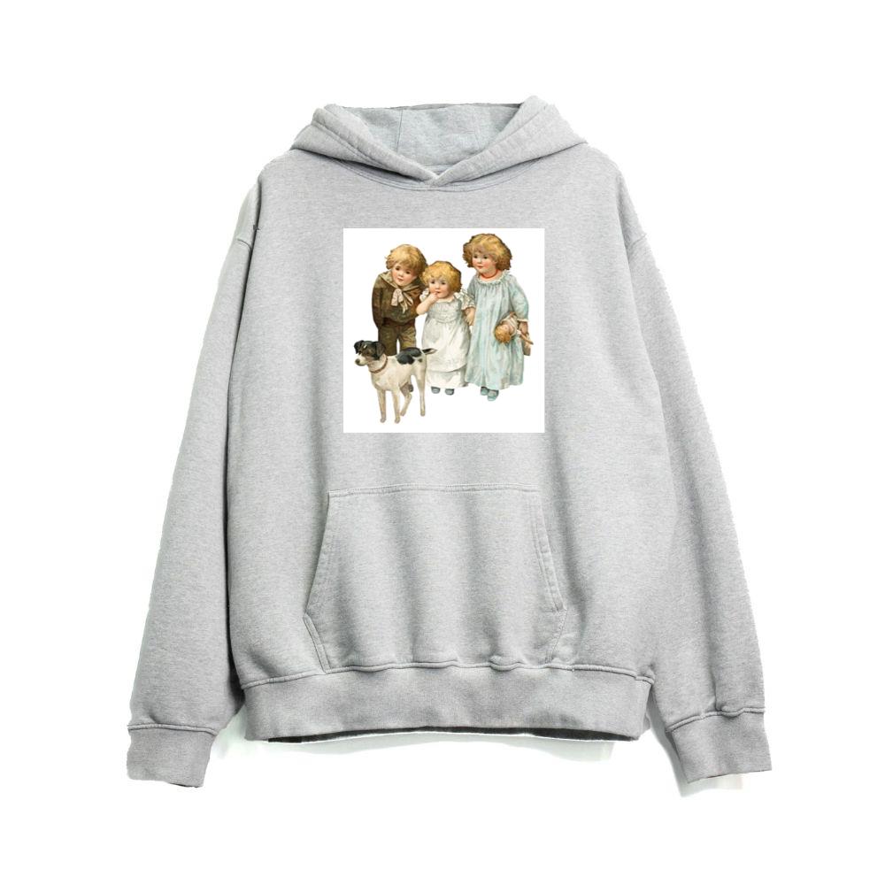 Antique Children with a Pet Hoodies Bestbearshop
