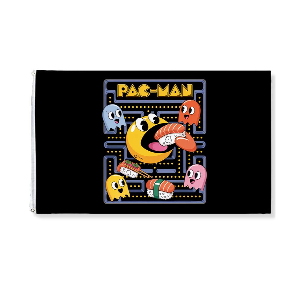 Arcade Game Retro Monster Cartoon Design Flag