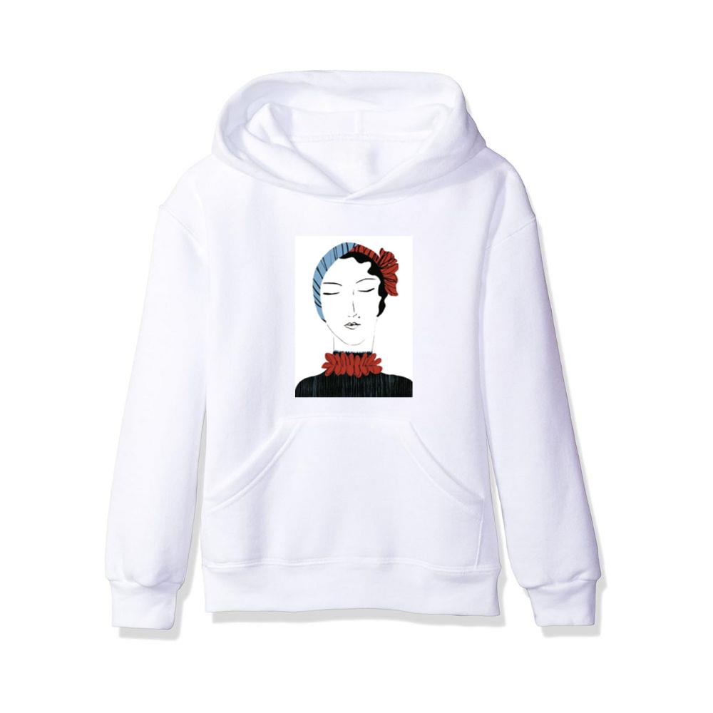 Art Deco Woman with Stylized Floral Accents Hoodies